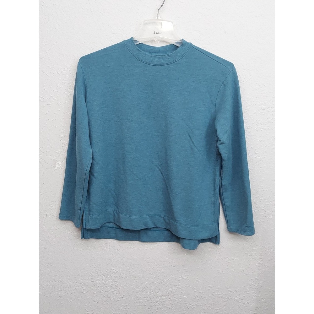 Pure Jill Top Sweater Womens Medium Blue Long Sleeve Tunic‎ High Neck Modal